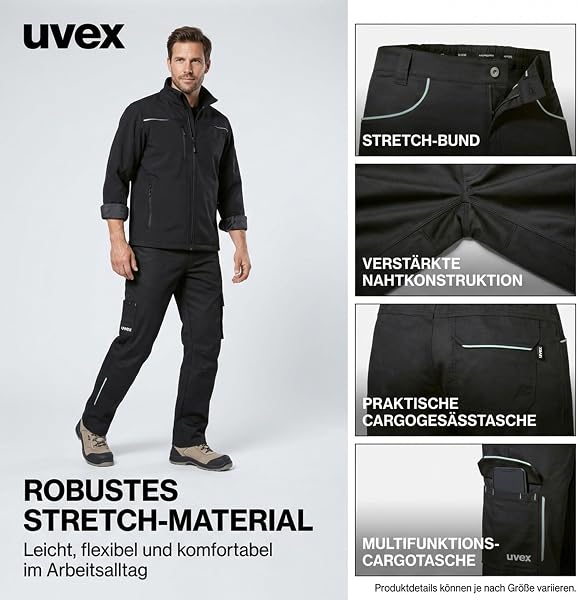 Uvex Tune-up Light Arbeitshose Herren | Bundhose 2-Wege-Stretch | leicht, robust, elastisch | Cargotaschen & Zollstocktasche - 3