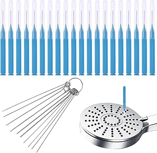 Shower Head Cleaning Tool, 20 PCS Anti Clogging Cleaning Brush for Shower with 10 PCS Multi-Sized Shower Head Cleaner Picks for Small Hole (Blue)