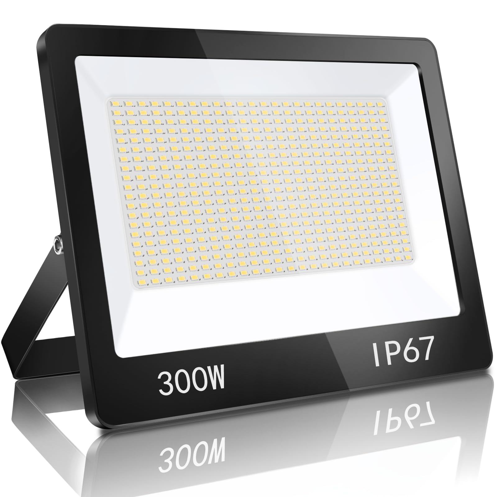 Bapro Faretto LED Esterno 300W - Luce Bianca 6000K - Impermeabile IP65 Con Staffa Regolabile - Illuminazione Giardino