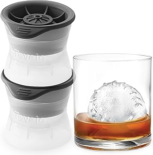Tovolo Baseball Ice Molds Pack of 2 Large Craft Ice Mold Spheres for Whiskey Bourbon Cocktails, Dishwasher Safe BPA Free Silicone Baseball Ice Sphere Fun Gifts for Baseball Fans Coaches Fathers Dads
