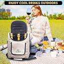 Outer Woods Insulated 3-Bottle Wine & Beer Cooler Bag – Portable Whisky Carry Bag, Cooler for Drinks with 360° Padded Protection, Adjustable Dividers & Snack Pockets – Party Cooler - Silver gallery image