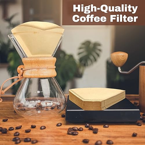 Miniatura 5 de Teling Filtro de café #2 de 1200 unidades, filtros de cono desechables a granel, papel natural de 2 a 4 tazas, accesorios de café sin blanquear para