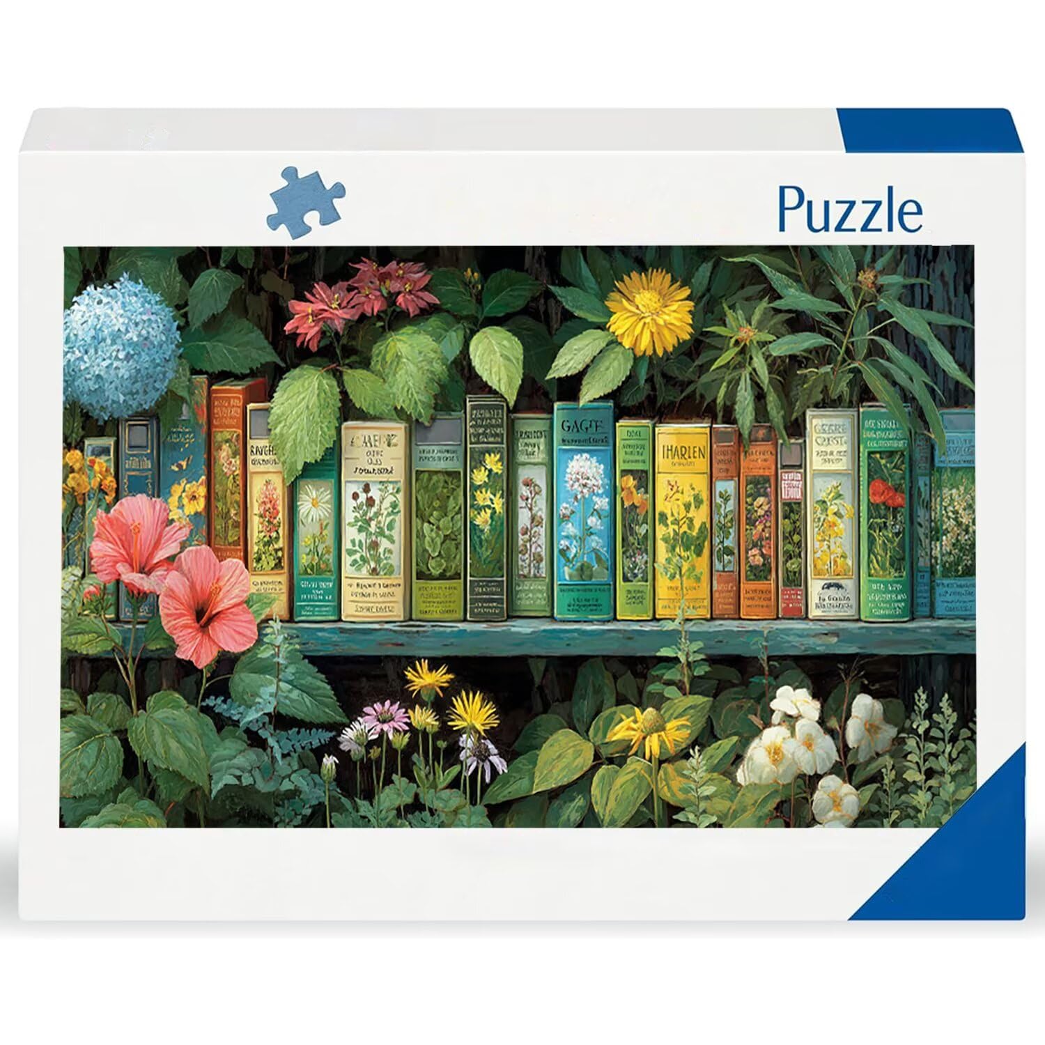 Puzzle para Adultos 1692 Piezas, Estantería de Flores Puzzle, Difícil, Desafiante, Rompecabezas Encajan Perfectamente, Letras en la Parte Posterior, Regalo para Personas Mayores (179x31cm) v-472