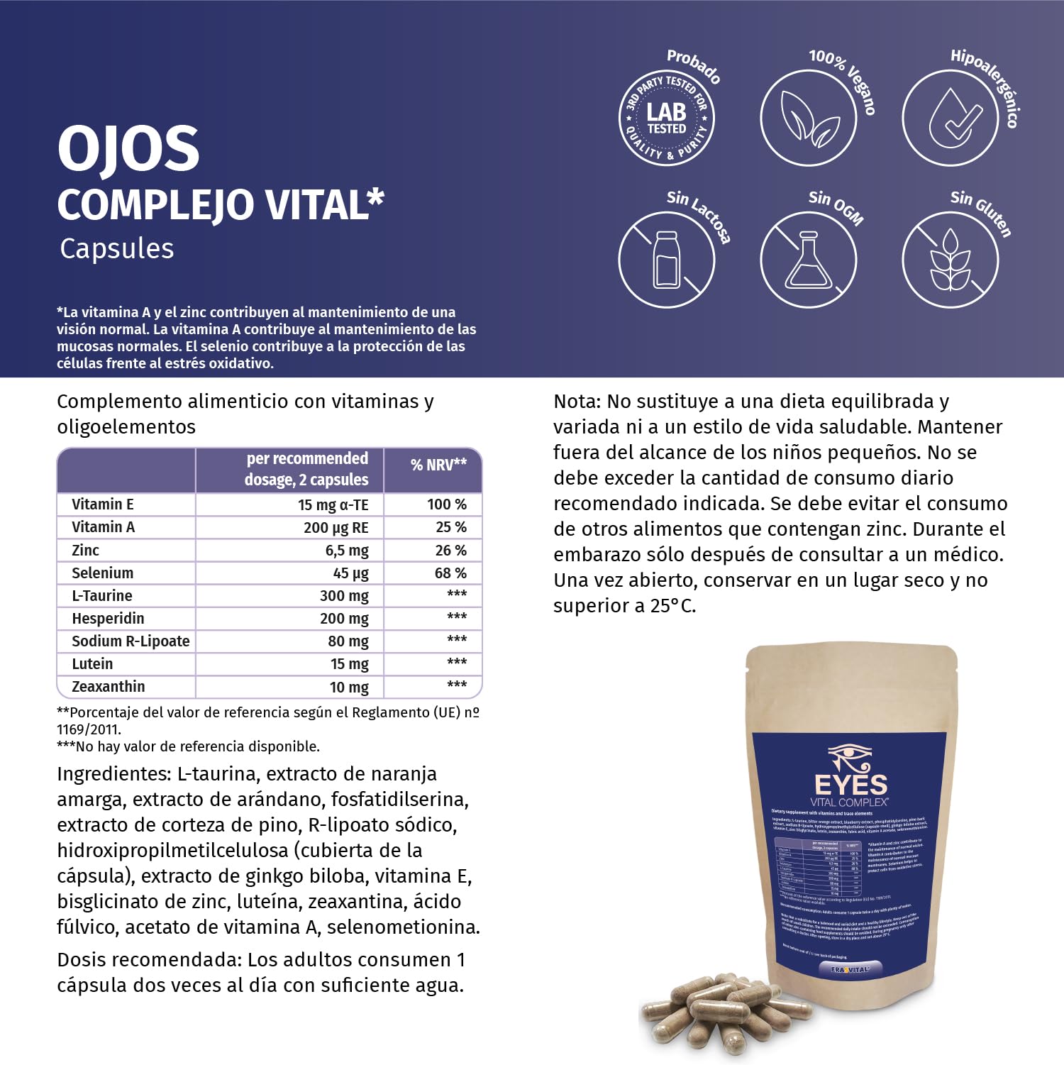 AUGEN Vitalkomplex 12 x 60 Kapseln mit Lutein Zeaxanthin Natrium-R-Lipoat Fulvinsäure hochkonzentriert natürlich mit weiteren pflanzlichen Zutaten vegan (12)