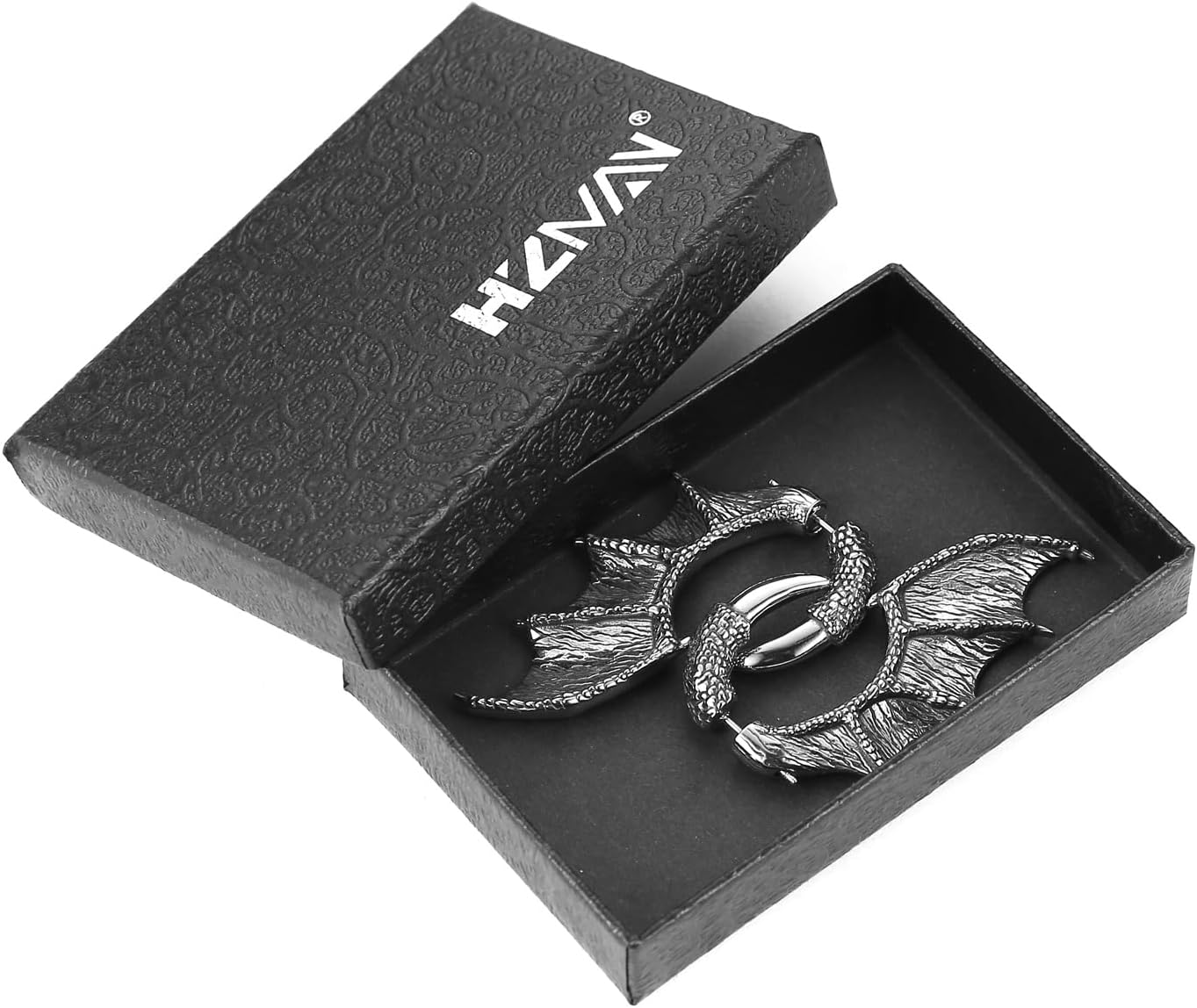 HZMAN Wings Earring for Men Stainless Steel Gothic Punk Retro Dargon Wing Stud Earrings Halloween Jewelry Gift - Image 7