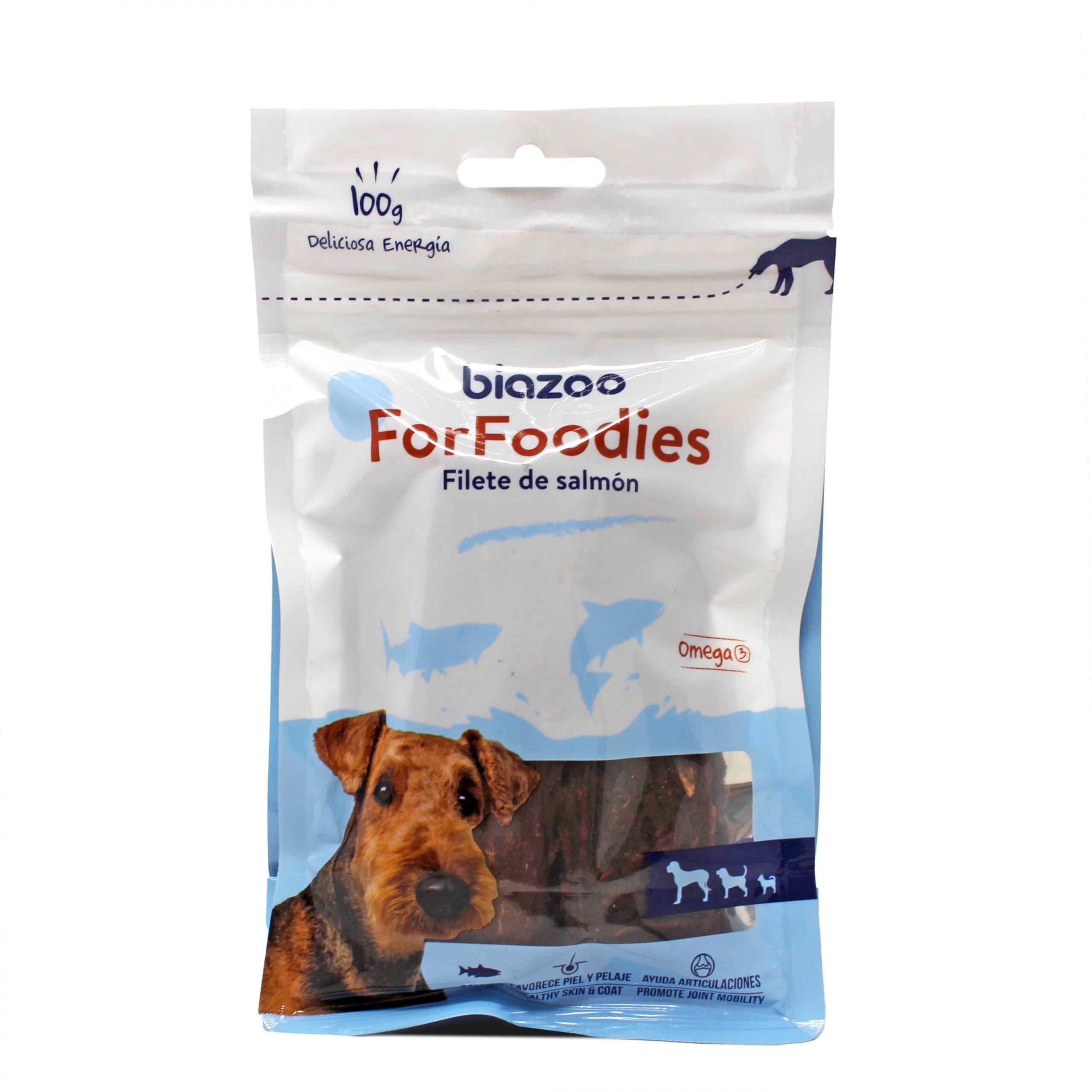 Biazoo Pack 11 un. Filete de Salmón 100g Snacks para Perros Apto para Todas Las Razas y tamaños. Snack Altamente digerible y con Alto Contenido en proteína.