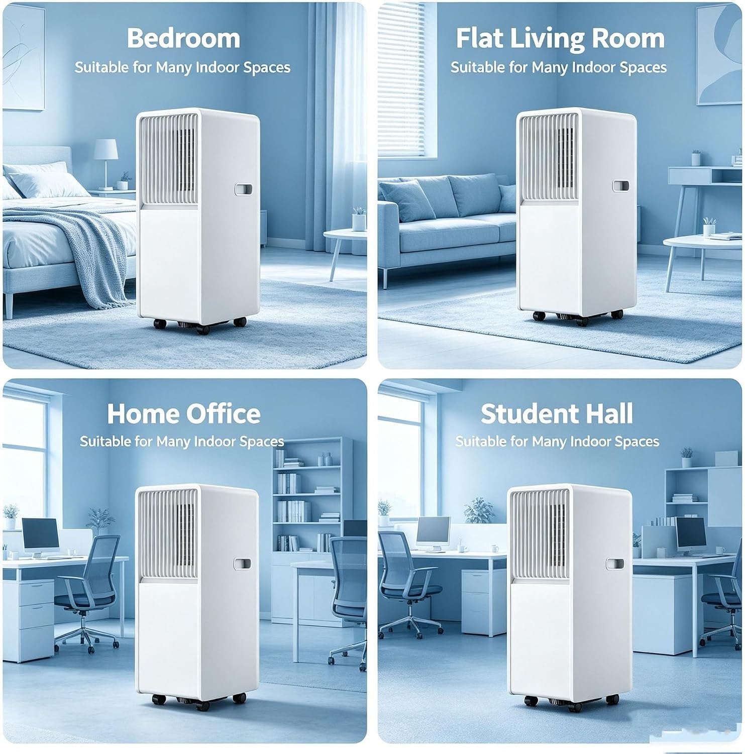 Aire Acondicionado Portátil 5000 BTU para Habitación Pequeña, Silencioso, Mando a Distancia, Temporizador 24H, Kit de Extracción para Ventana con Montaje Rápido, Style 5, 14000 BTU