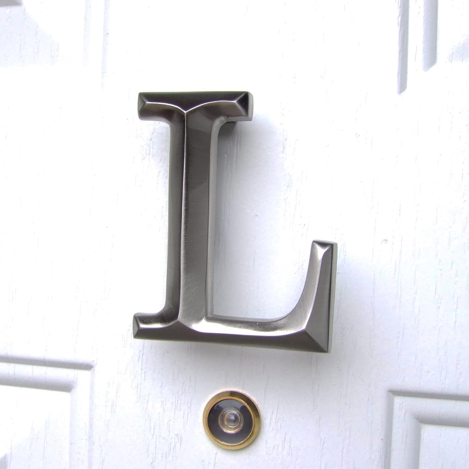Monogram Letter L Door Knocker - Nickel