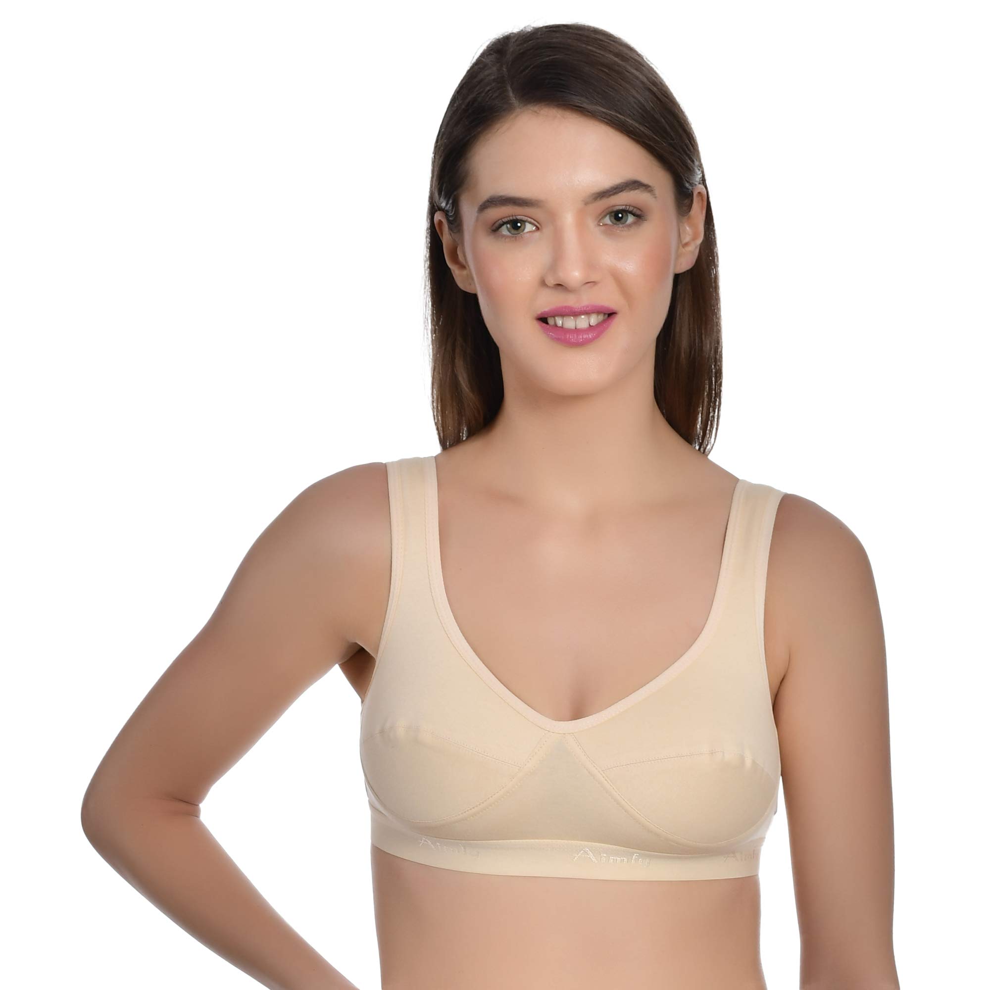 Women's Cotton Non-Padded Non-Wired Ful Coverage Sports Bra-image-49