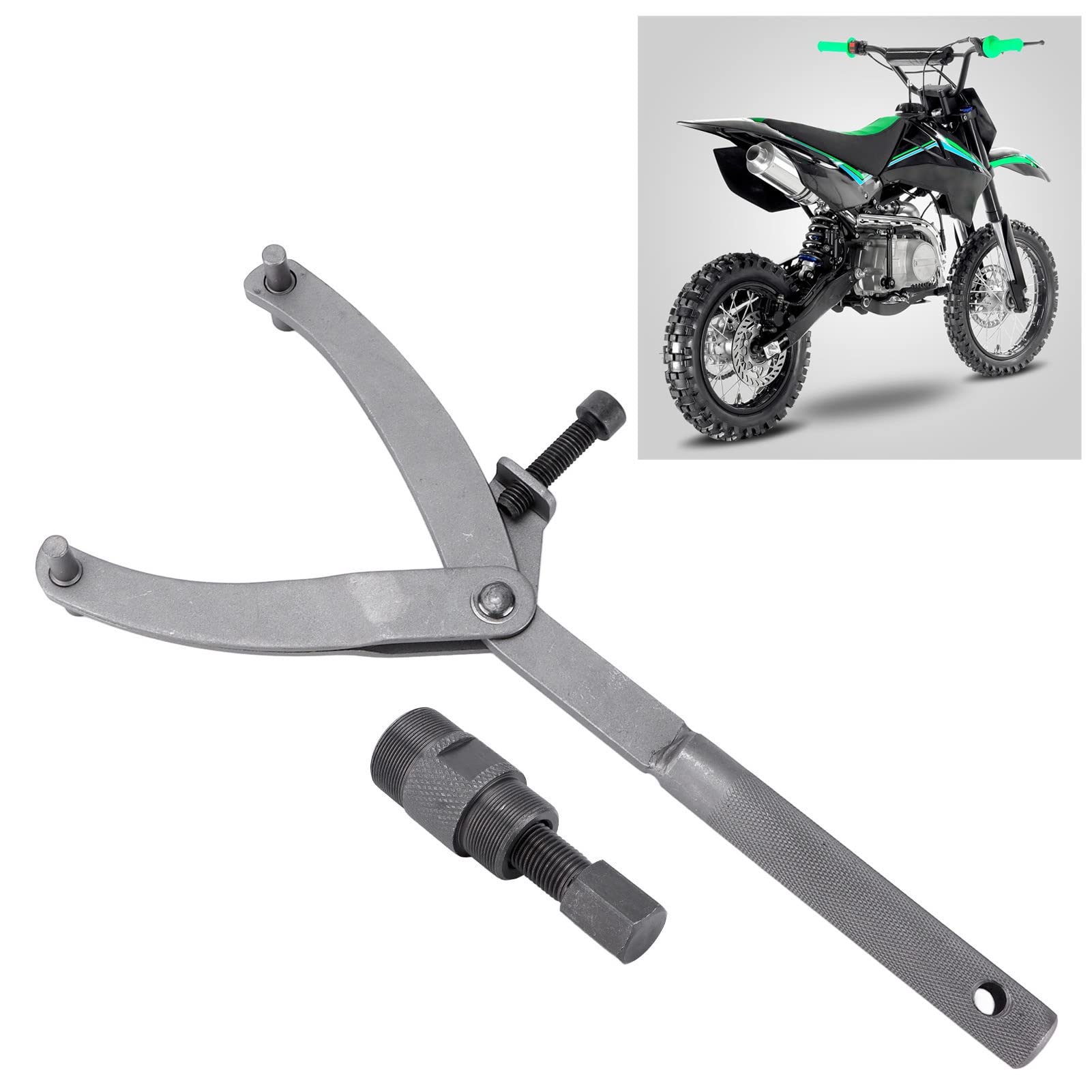 CHICIRIS Klucz do koła zamachowego sprzęgła motocyklowego, regulowany, 24 mm, 27 mm, magnetyczny ściągacz do koła zamachowego do ATV Scooter Dirt Bike Go Kart