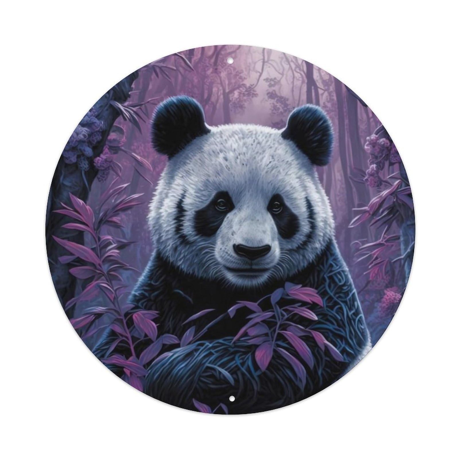 Animal Pandas in The Jungle Metal Tin Sign