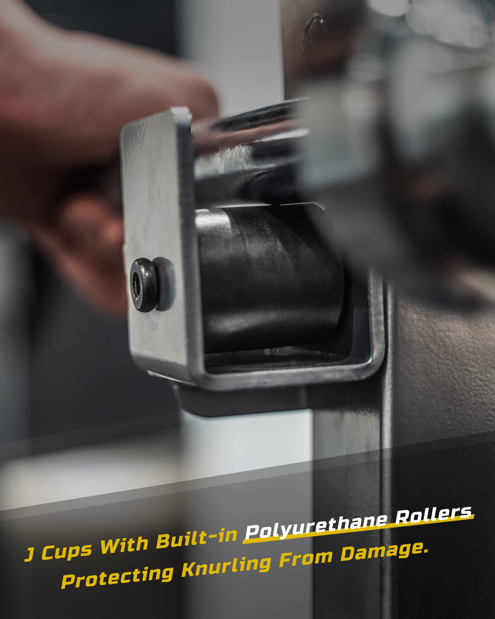 3-1 Squat Rack, Barbell Rack, Bench Press Rack Push Up Machine, Squat Rack for Home Gym Strength Training Machine Built-in Polyurethane Rollers to Protect the Bar Knurling