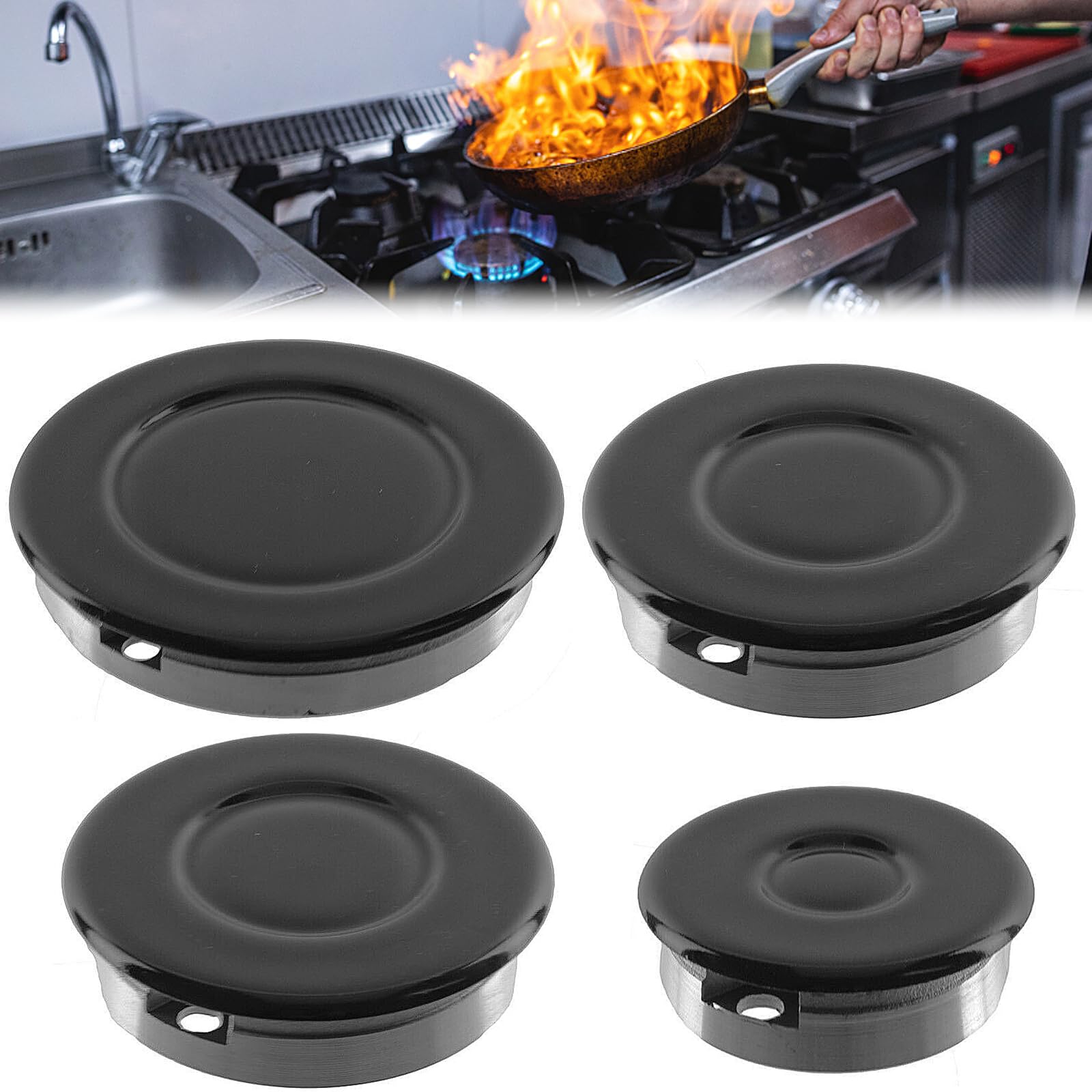 Quemador de gas Corona y tapa de llama para horno, placa de cocina, juego de 8 quemadores + lona para cocinar, hornillo de gas, corona de fuego, tapa de llama, kit