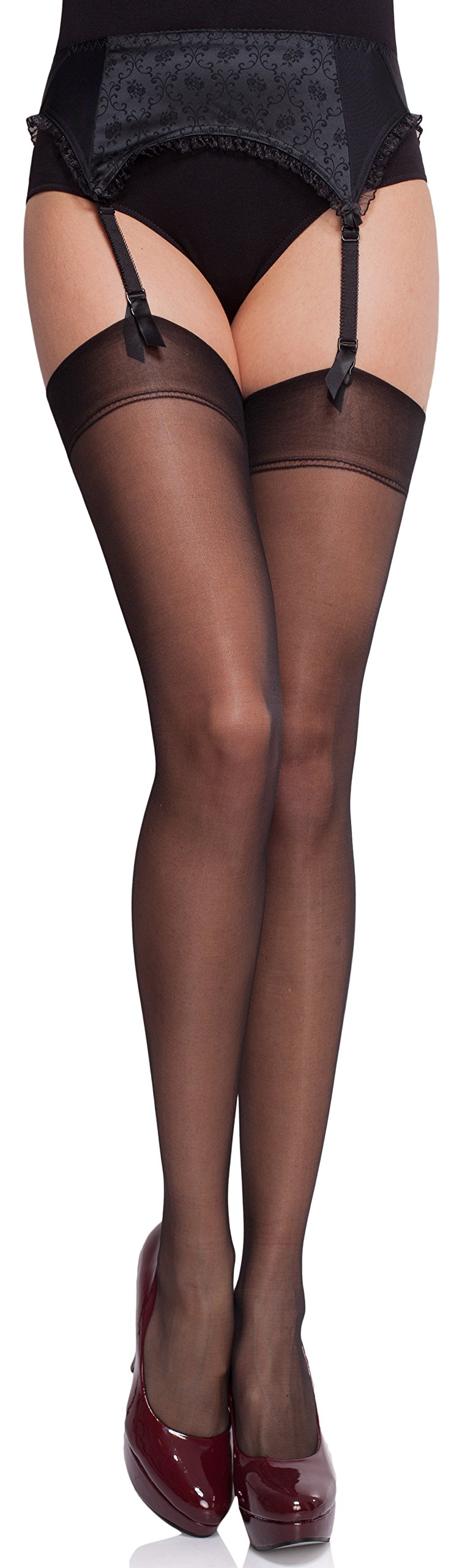 Merry Style Damen transparent Strapsstrümpfe MS 226 15 DEN