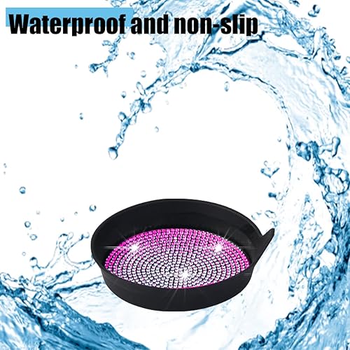 Miniatura 9 de zipelo Bling Car Cup Coaster, 4 Pack Universal Vehicle Anti-Slip Cup Holder Insert Coasters, Crystal Rhinestone Silicone Shockproof Drink Mat, Car