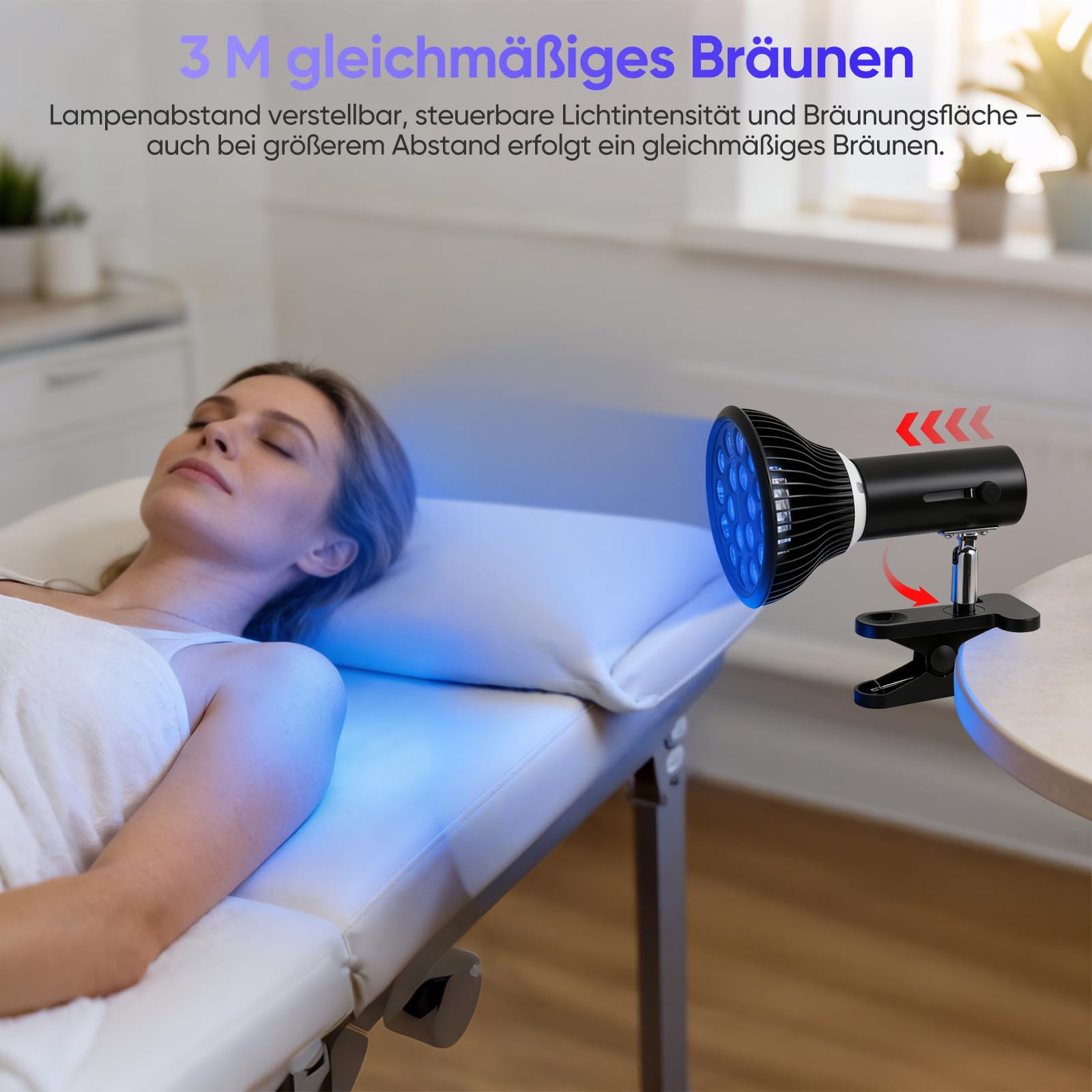 Solarium pour la maison, lumière de bronzage, solarium pour le visage et le corps, cadeau pour les amateurs de beauté (pince)