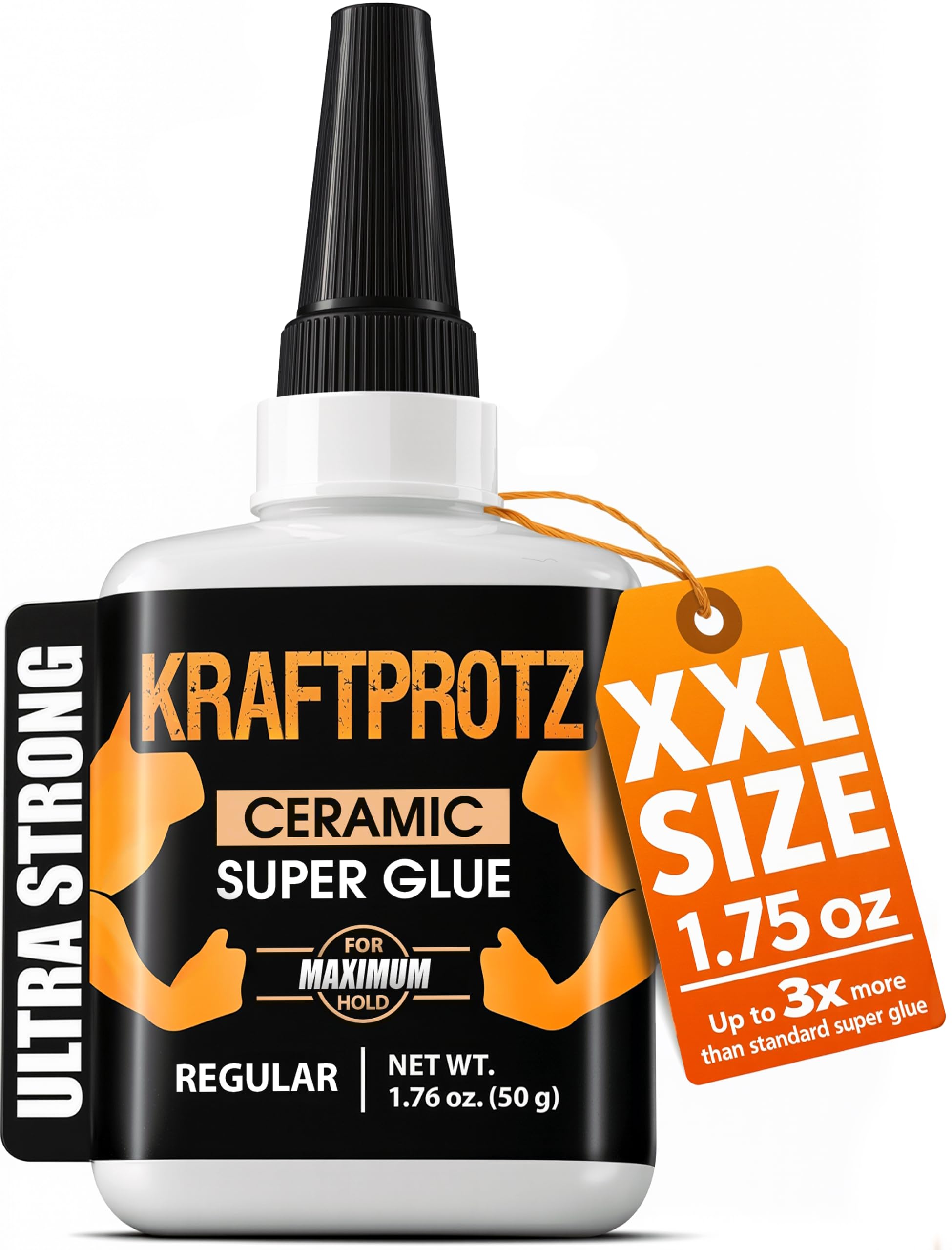 Ceramic glue – KRAFTPROTZ Liquid 50 g – strong liquid adhesive for porcelain, ceramic & stone – dishwasher safe & heat resistant – fast bonding & clear finish – for plates, mugs, vases – by ARKA