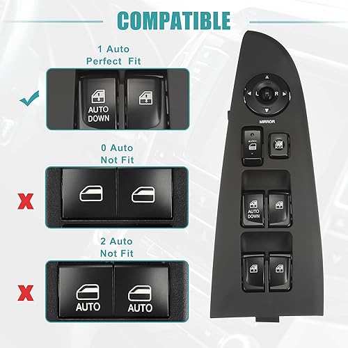 Miniatura 4 de ACROPIX Interruptor de elevalunas eléctrico delantero izquierdo del lado del conductor para Hyundai Elantra Blue GLS SE Touring GLS Touring SE 2.0L