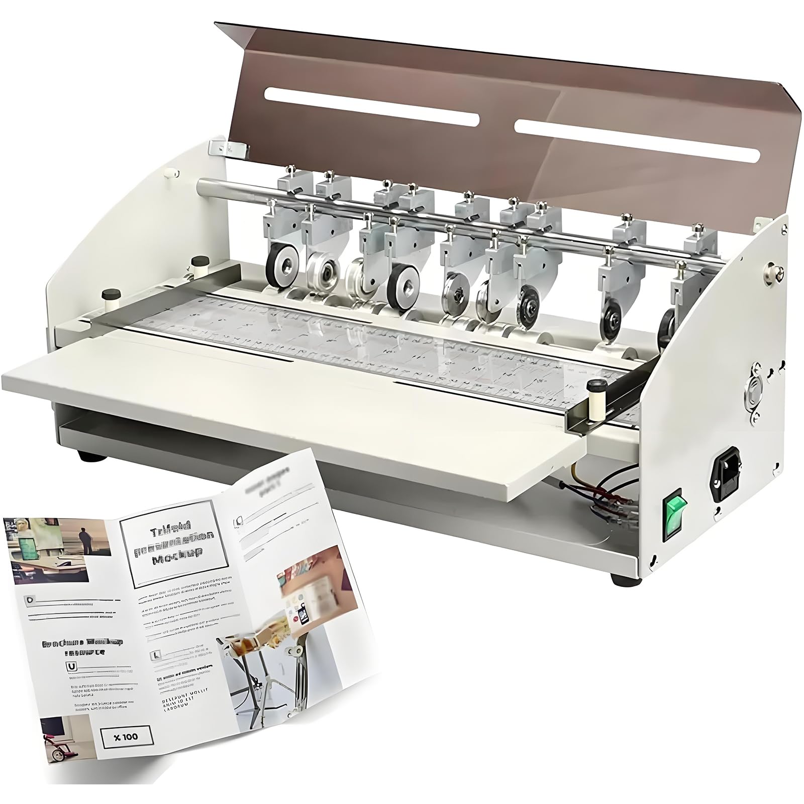 SBCGFY 460Mmpaper Creaser Scorer Perforator Cutter,Electric Creasing Machine With Scale Ruler, Indentation Size Width 460Mm, Creasing Paper 350G Paper