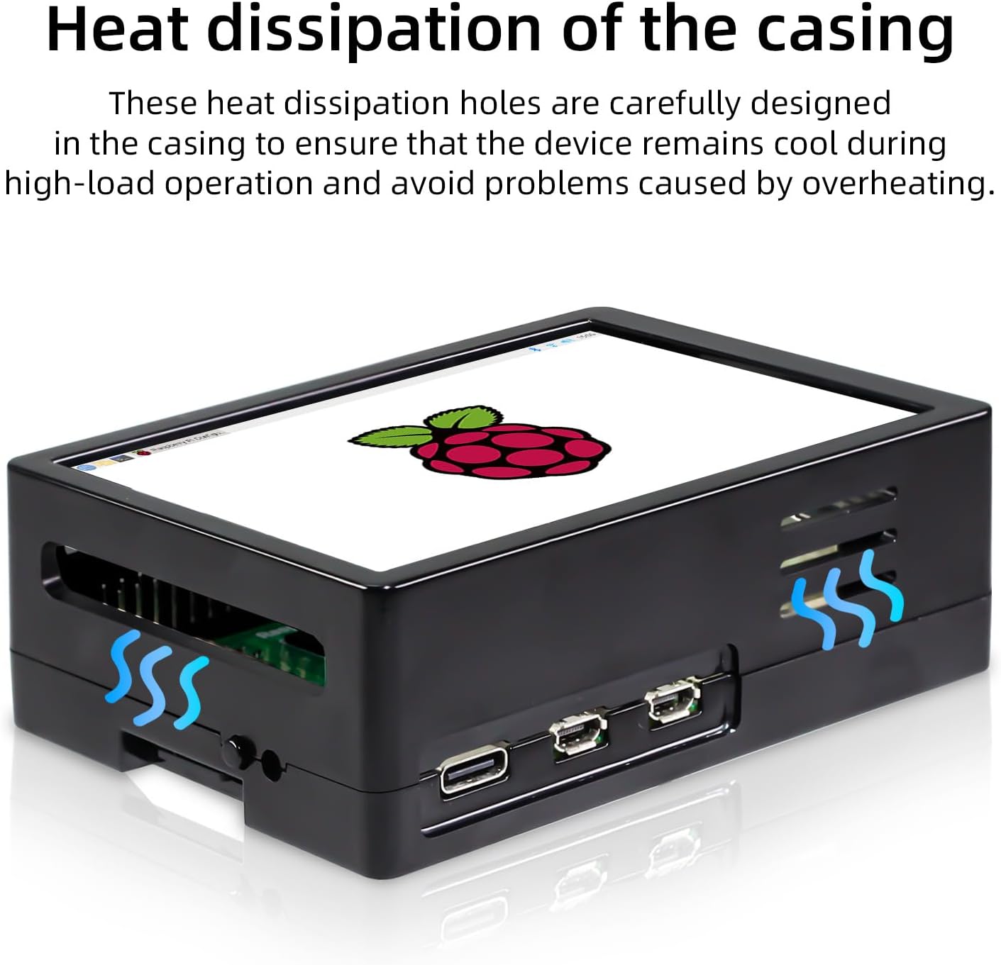 CUQI Wyświetlacz 3 5 Cala Z Ekranem Dotykowym Dla Raspberry Pi 5 - 480 x 320 TFT LCD 60 FPS Z Obudową Mini Wentylatorem i Radiatorem