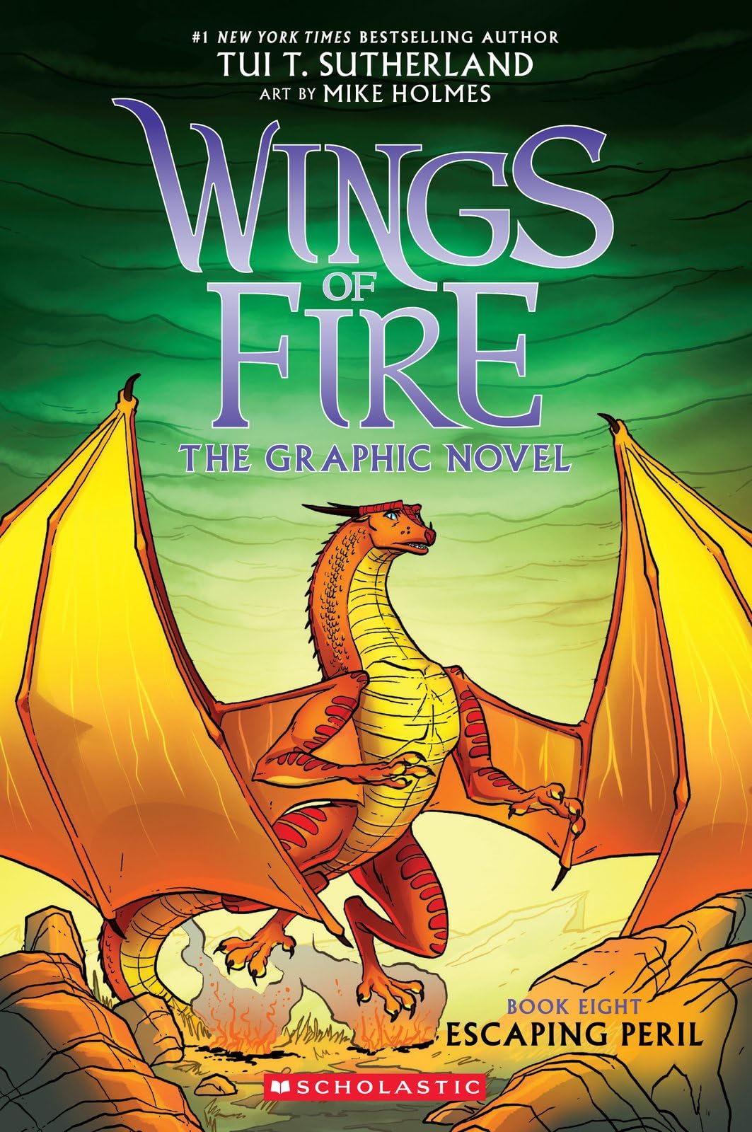 Scholastic Wings Of Fire: The Graphic Novel #8 Escaping Peril By Tui T. Sutherland, Illustrated By Mike Holmes - Paperback - Ages 8-12 - Bestselling Dragon