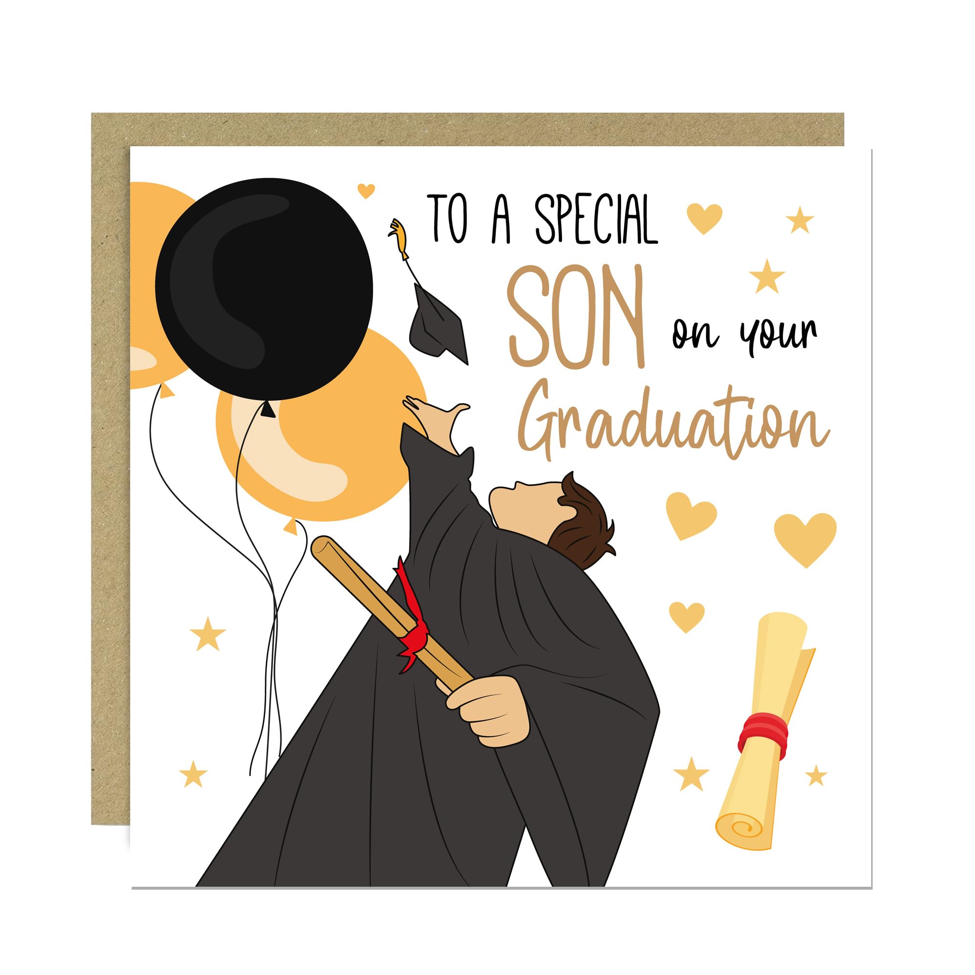 RED OCEAN Graduation Cards Graduation Card For Son Congratulations Card Congrats Grad For University Degree Grandson With Envelope