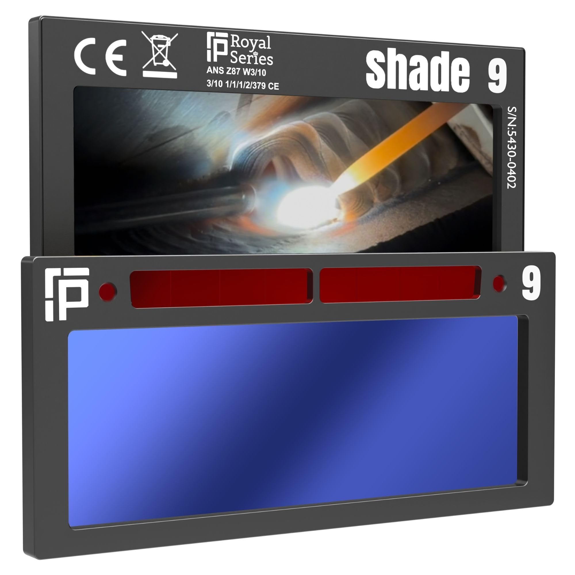 Heir 2.0 | Shade 9 Blue Auto Darkening Welding Lens | 20A TIG Rated