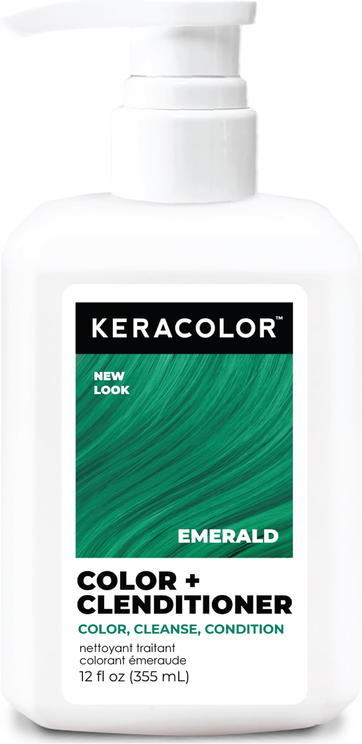 Clenditioner EMERALD Hair Dye - Semi Permanent Hair Color Depositing Conditioner, Cruelty-free, 12 Fl. Oz.