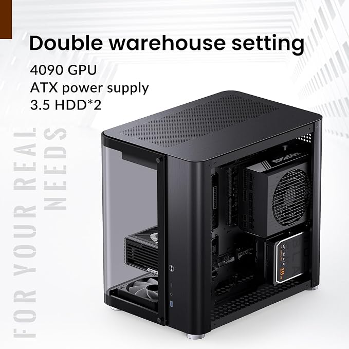Gabinete PC JONSBO TK-2 Mid-Tower Negro Aluminio miniatura 5
