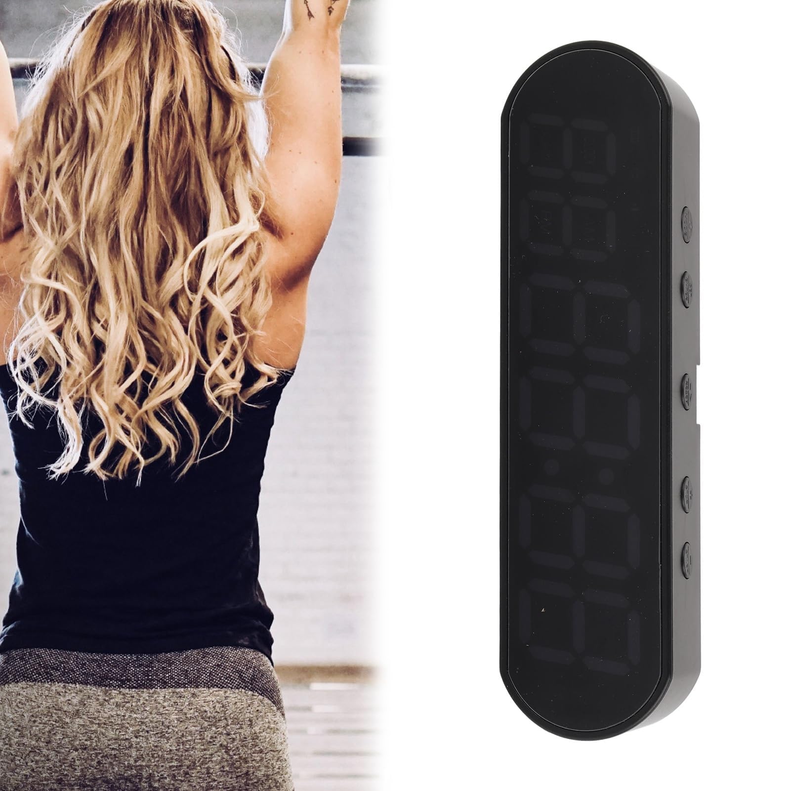 Fitness Timer LED Odliczanie Zegar Interval Timer Treningowy Cyfrowy Stoper Rozrządu z Haczykiem