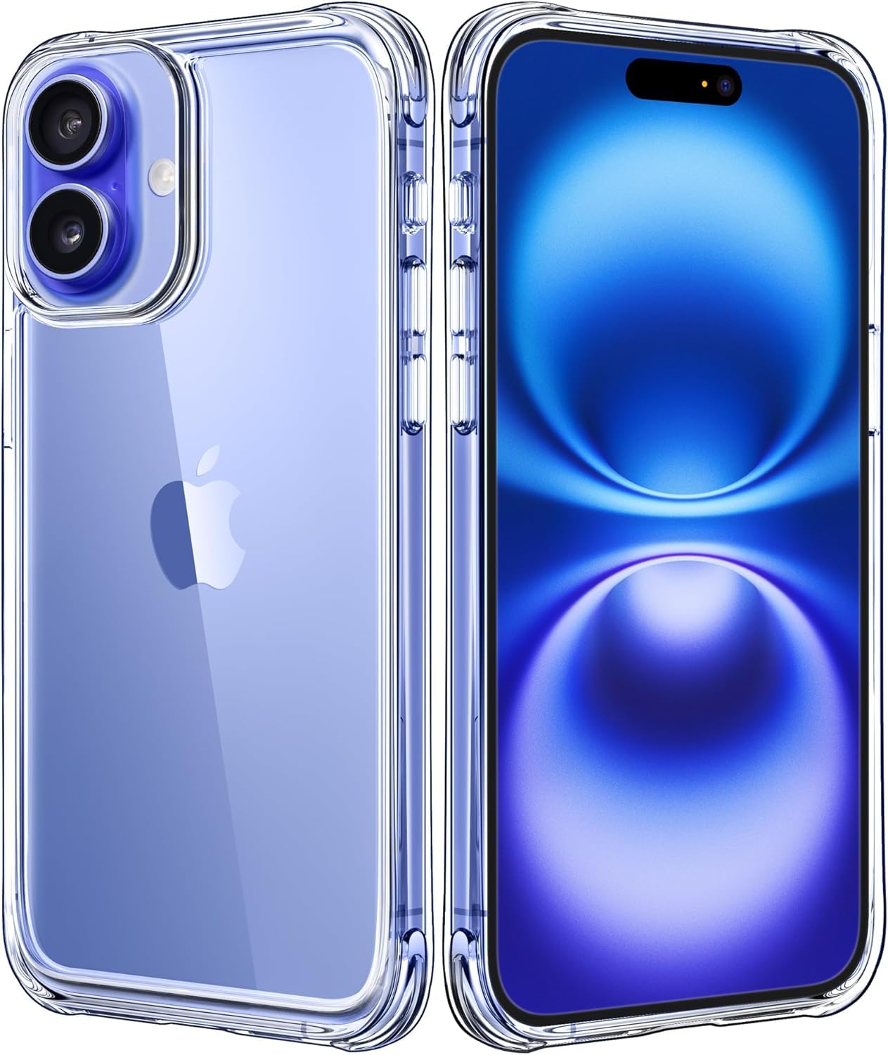 Sounce Case Cover for iPhone 16 | Shockproof Transparent Anti-Scratch Hard Back Cover, Ultra Hybrid Drop, Camera Protection Back Case Cover Compatible with MagSafe for iPhone (TPU + Polycarbonate)