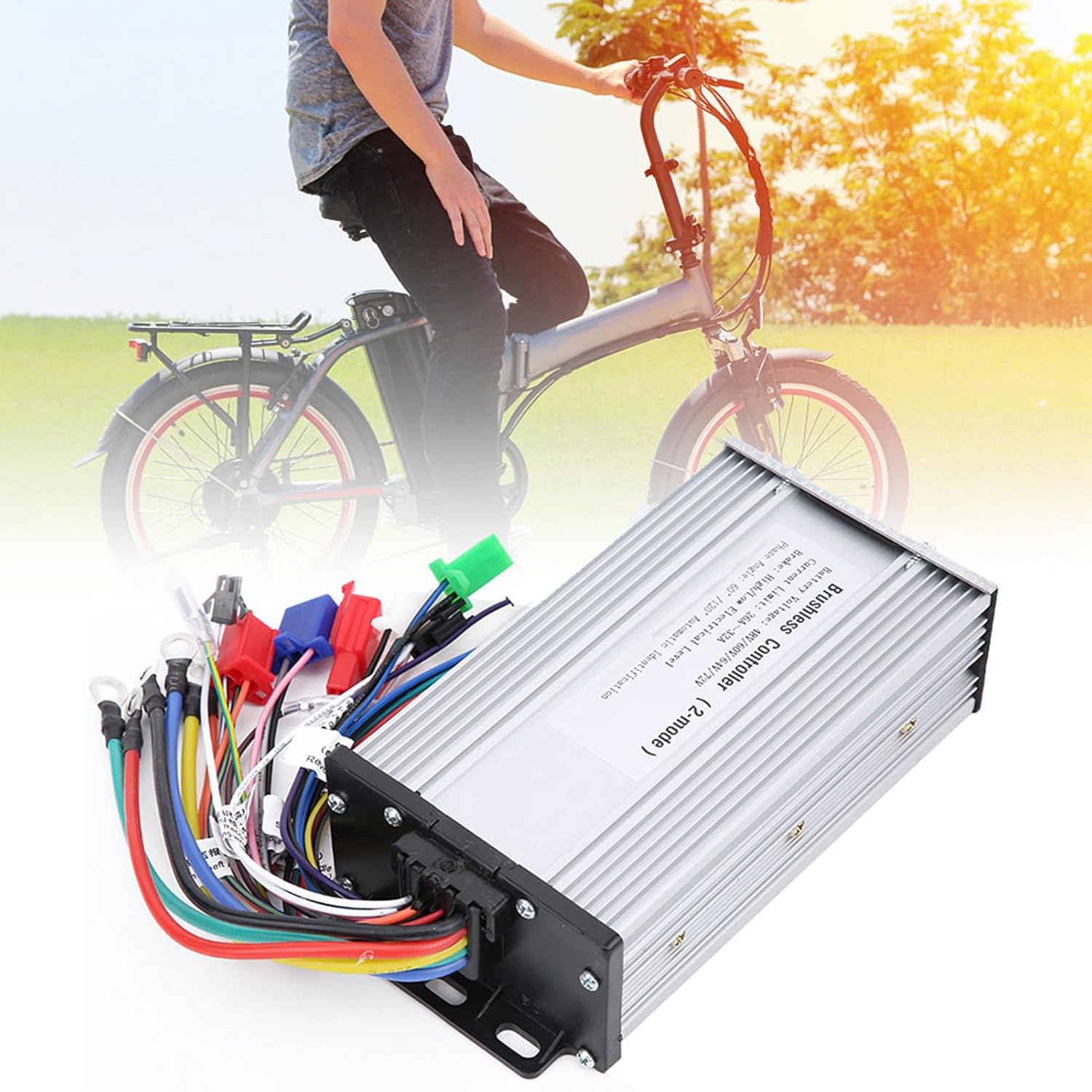 Brushless Motor Controller,12Tube Dual Mode Rectangular Speed Controller for 48V 60V 64V 72V Electric Scooters,E-Bikes,Go-Karts