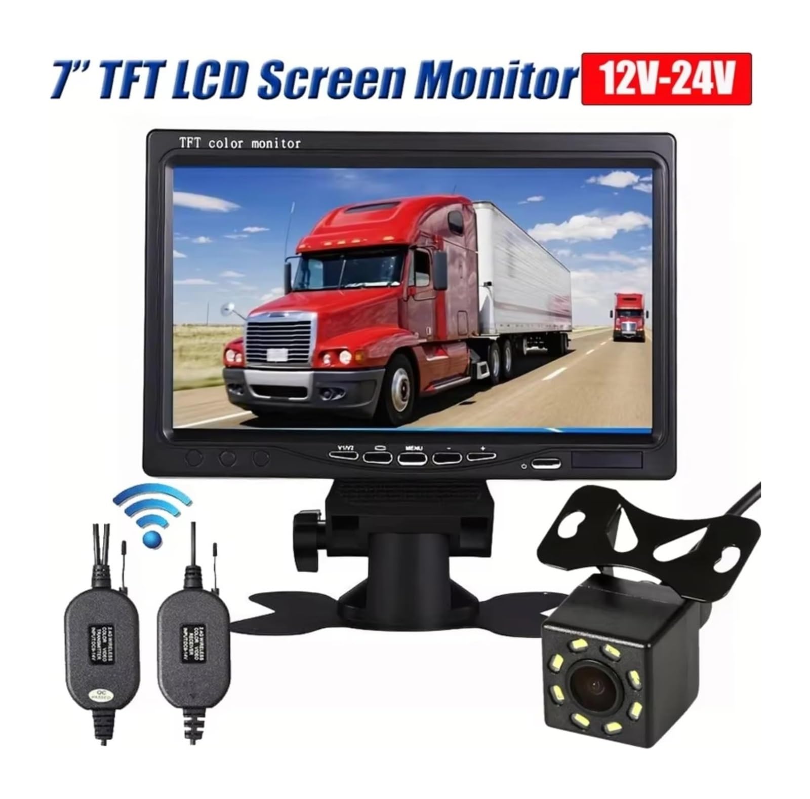 Kamera cofania 7-calowy ekran TFT LCD wyświetlacz monitora samochodowego do kamery cofania telewizji cofania (pełny zestaw) (pełny zestaw)