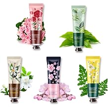 5 Pack Natural Plant Fragrance Hand Cream for Dry Hands,Moisturizing Hand Care Cream Hand Lotion Travel Gift Set,Travel Size Hand Lotion Set for Men and Women-30ml