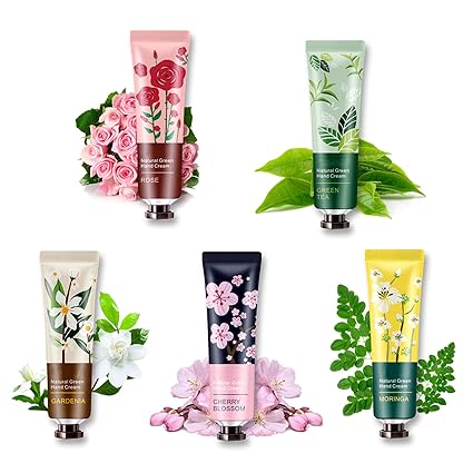 5 Pack Natural Plant Fragrance Hand Cream for Dry Hands,Moisturizing Hand Care Cream Hand Lotion Tra&hellip;