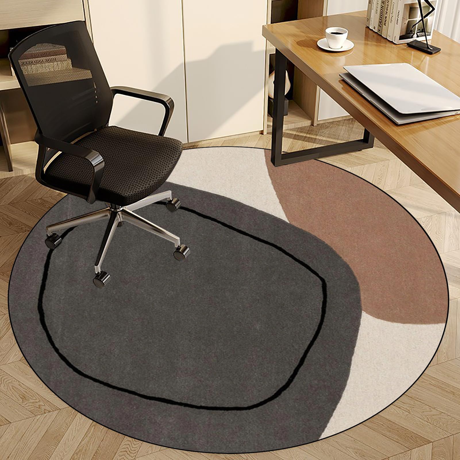 Fzamudng Office Chair Mat for Hardwood Floor Carpet Protector Floor Mat Round Desk Chair Mat for Home Office Multi-Purpose Office Gaming Rolling Chair Mat Anti-Slip Floor Protectors Rug 70 cm