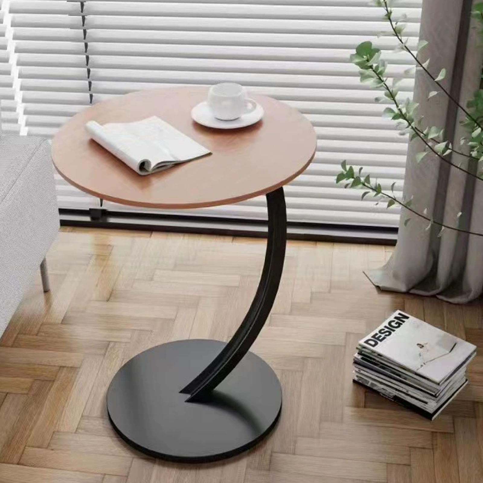 SXZenSpace Coffee Table End Tables,Couch Tables That Slide Under,Couch Side for Laptop,Round Couch Living Room Bedroom Office And Small Peace,blackwood