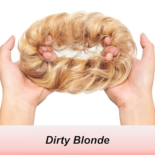 Miniatura 2 de Juikoumn Extensiones de cabello humano rizado 100 % con moño, extensiones de cabello humano real, extensiones de cabello rizado para mujeres y