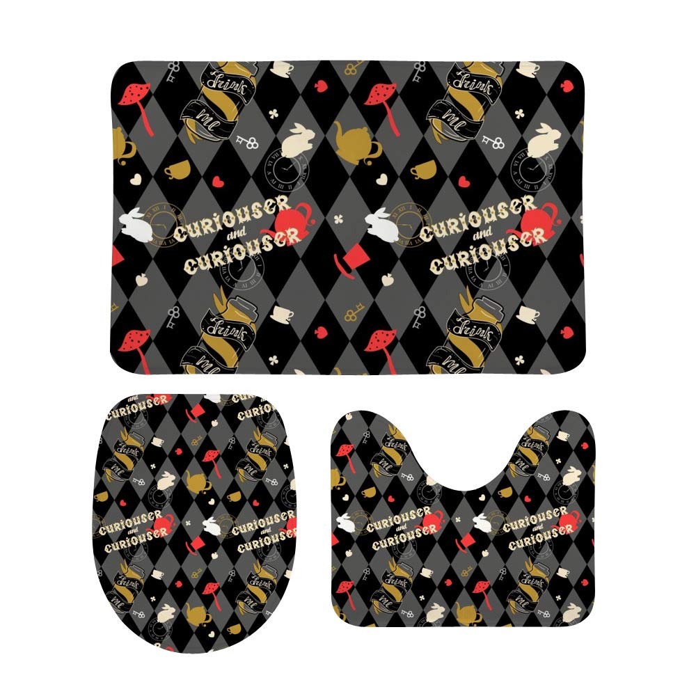 Tapis de bain Ruchen Alice au pays des merveilles ensemble de 3