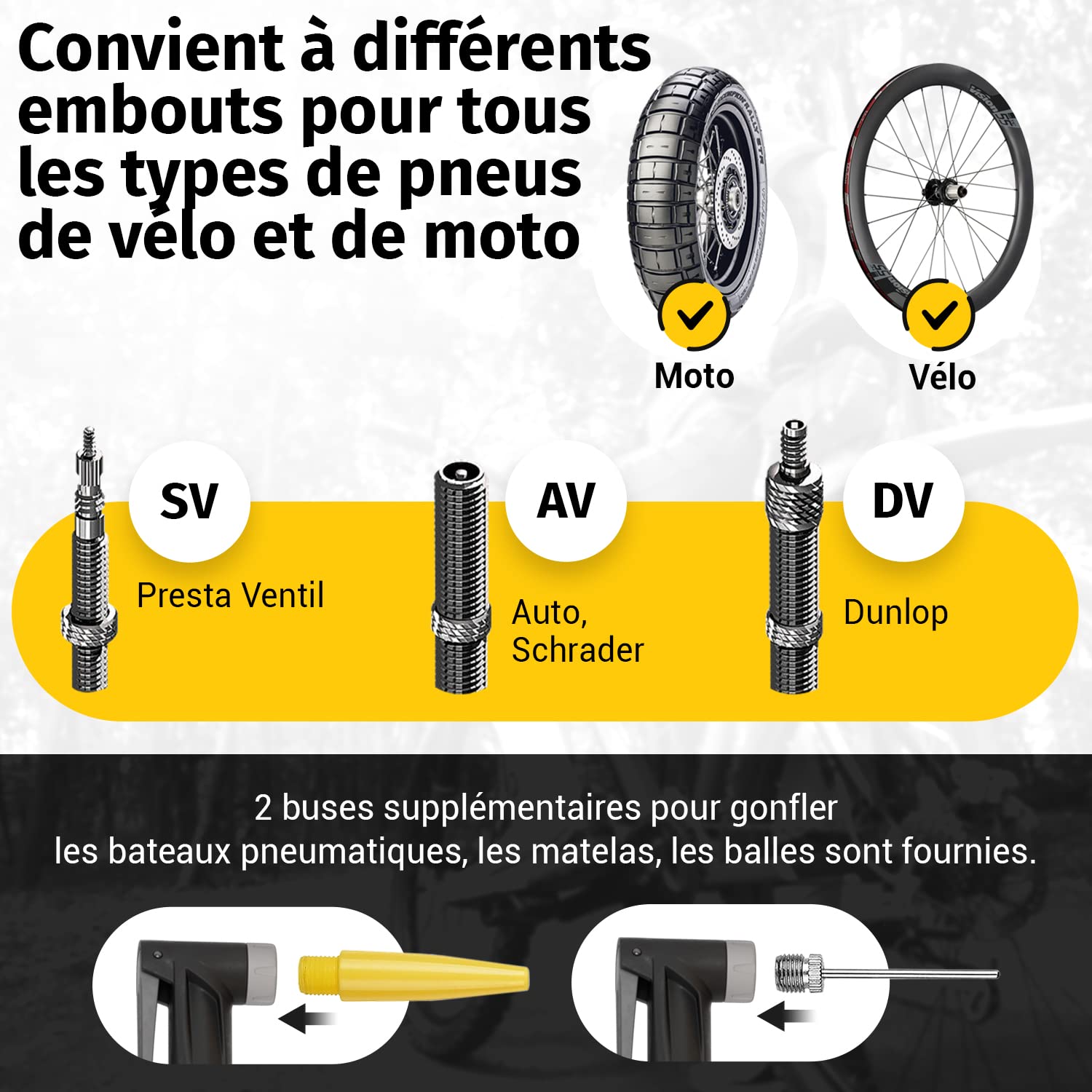 Pompe à Vélo Optio Cycle à Pied – 11 Bar / 160 PSI Avec Manomètre Précis