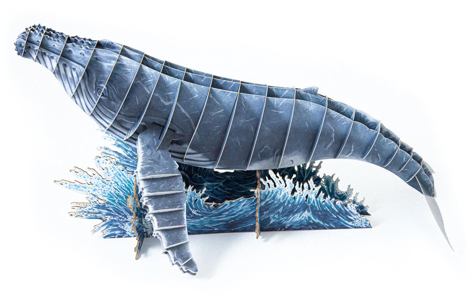 Gespänsterwald® Steckfigur, 3D Modellbau Bastelset, Tierfigur zum Basteln & Aufstellen mit Anleitung | Tiere aus Karton & Holzpappe | für Kinder ab 10 Jahre (Buckelwal)
