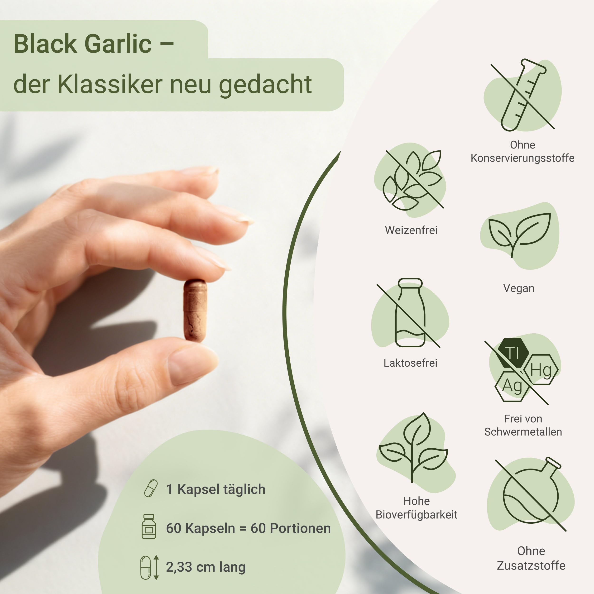 for you Schwarzer Knoblauch Kapseln – fermentierter 4:1 schwarzer Knoblauch-Extrakt mit 1 mg S-Allylcystein pro Kapsel, Vitamin B1, B12 & Folsäure – geruchsneutral, vegan – 120 Kapseln