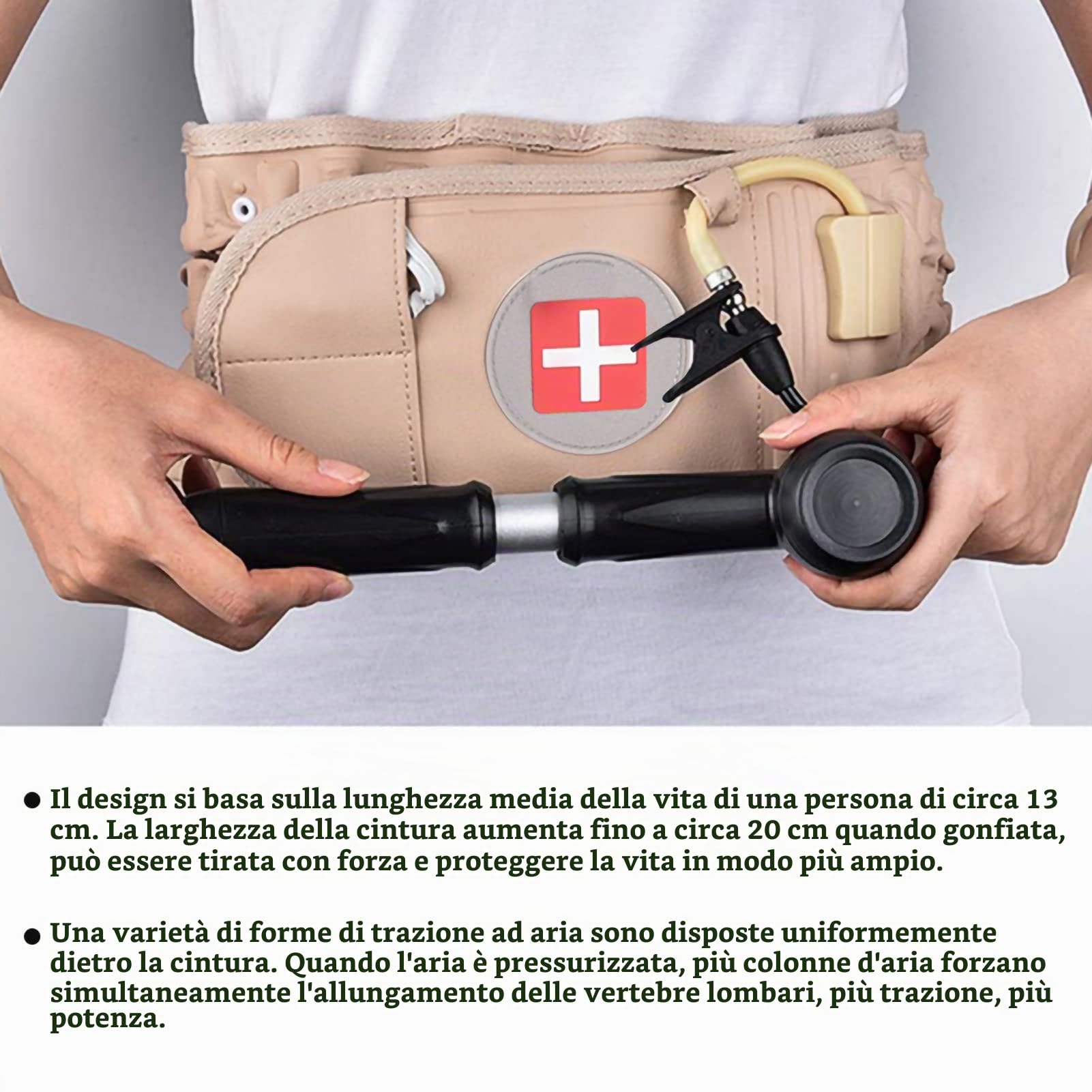 Cintura di Decompressione Per La Schiena, Cintura Gonfiabile Per Assistenza Sanitaria Cintura Per Alleviare Il Dolore alla Decompressione Per Alleviare Il Dolore Lombare, Supporto Per La Schiena E Tra