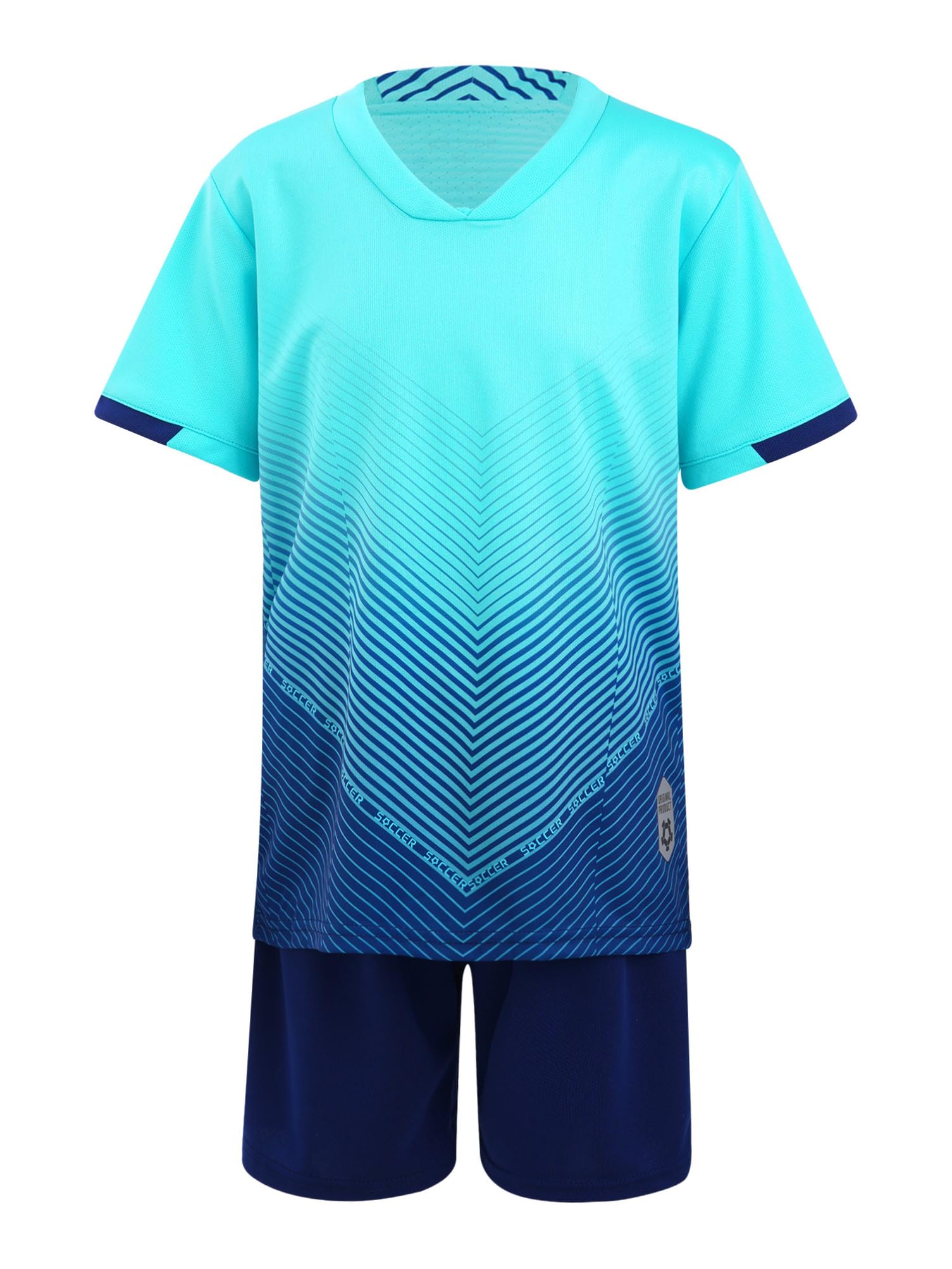 Aislor Kinder Sport Set Jungen Sport Kleidung Mädchen Zweiteiler Kurz Fußballuniform Loose Fit Trainingsanzug Kurze Ärmel Trikot Mit Shorts Sportanzug