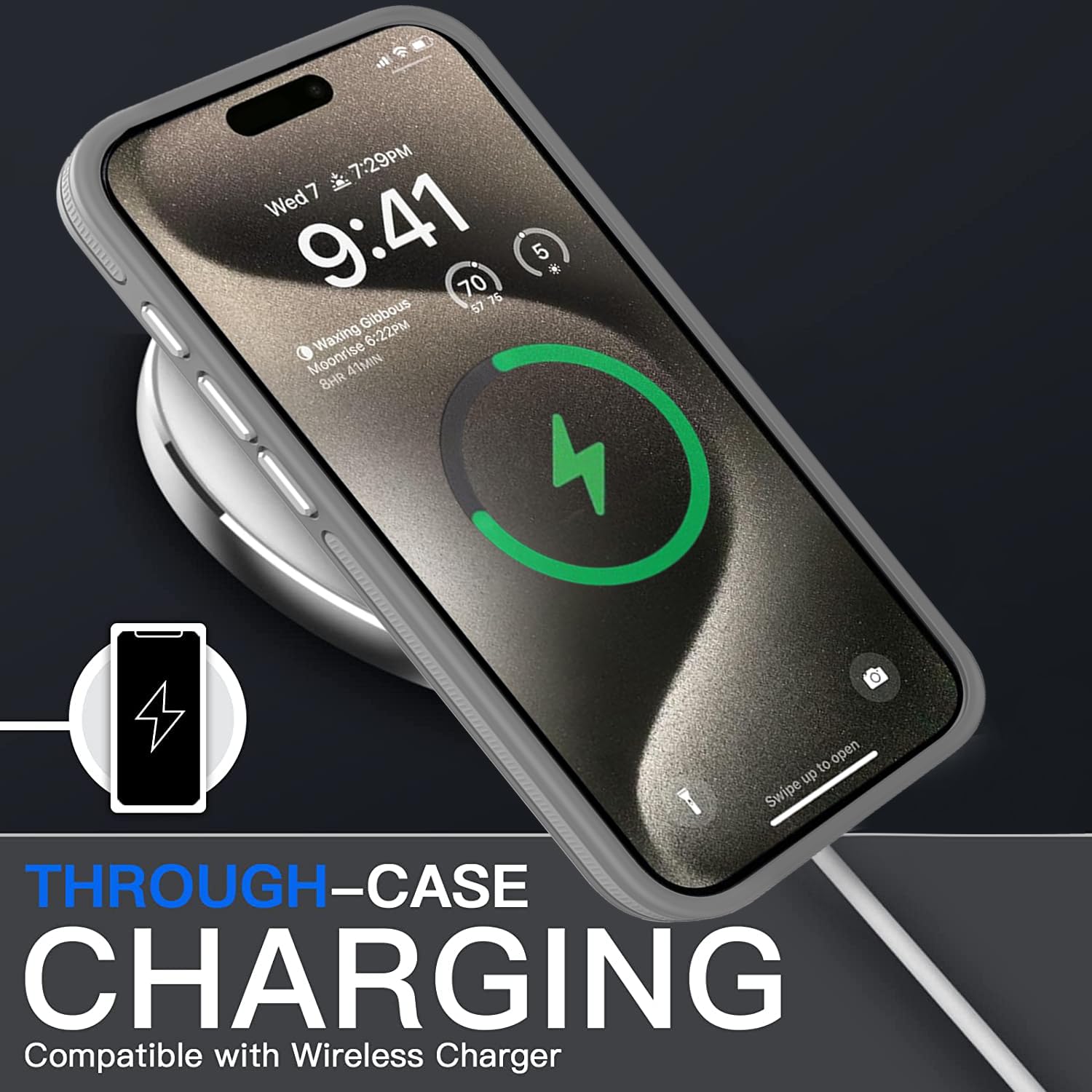 Hitaoyou IPhone 15 Pro Max Hülle – MagSafe Kompatibel, Durchscheinend Matte Rückseite, Stoßfest