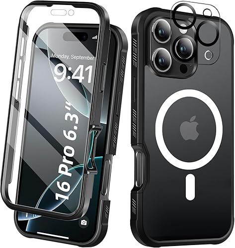 Miniatura 16 de Funda para iPhone 15 de cuerpo completo, protector de pantalla integrado, con protector de lente de cámara, [antiamarilleamiento], funda protectora