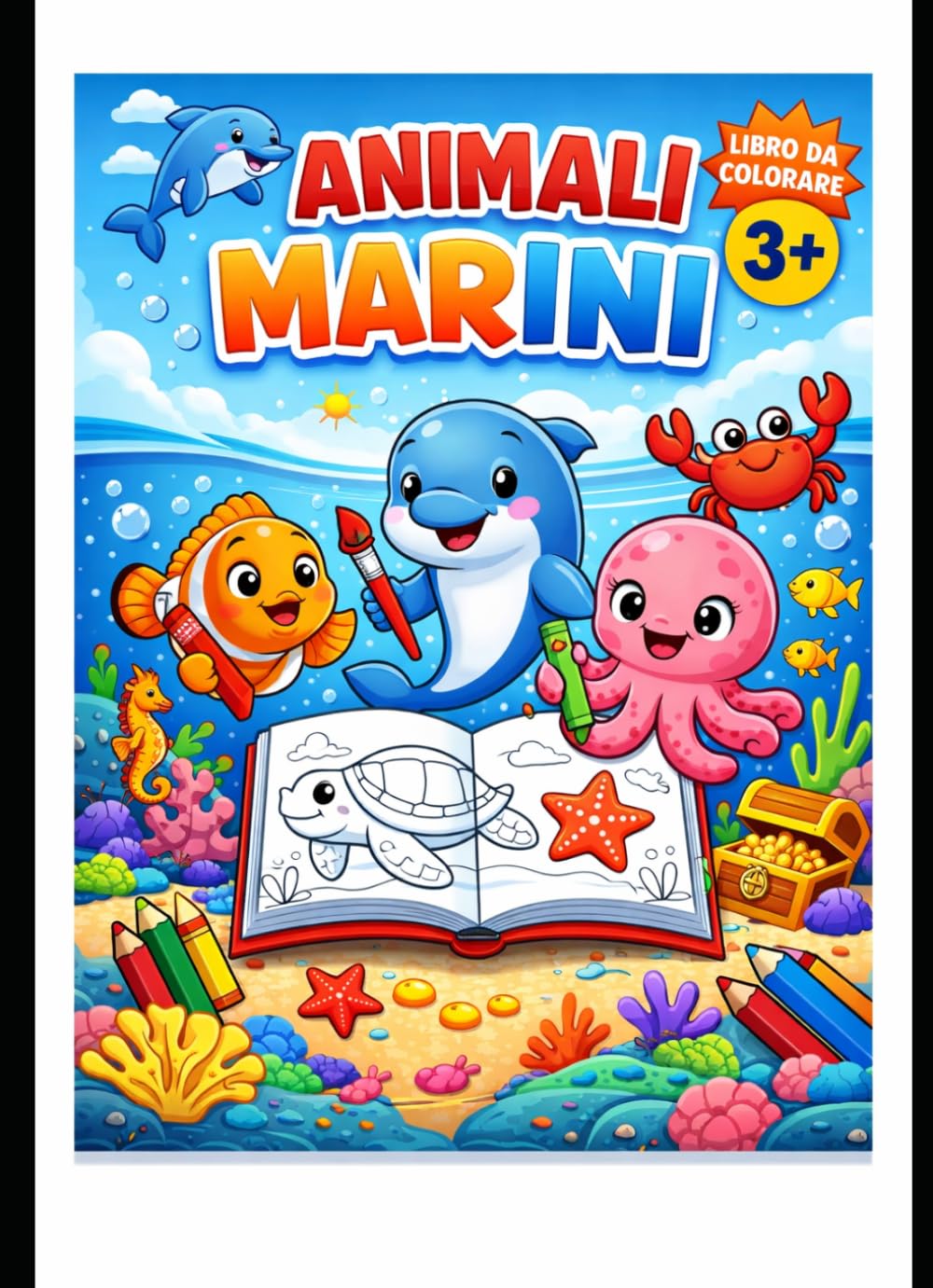 Libro da colorare: Animali marini