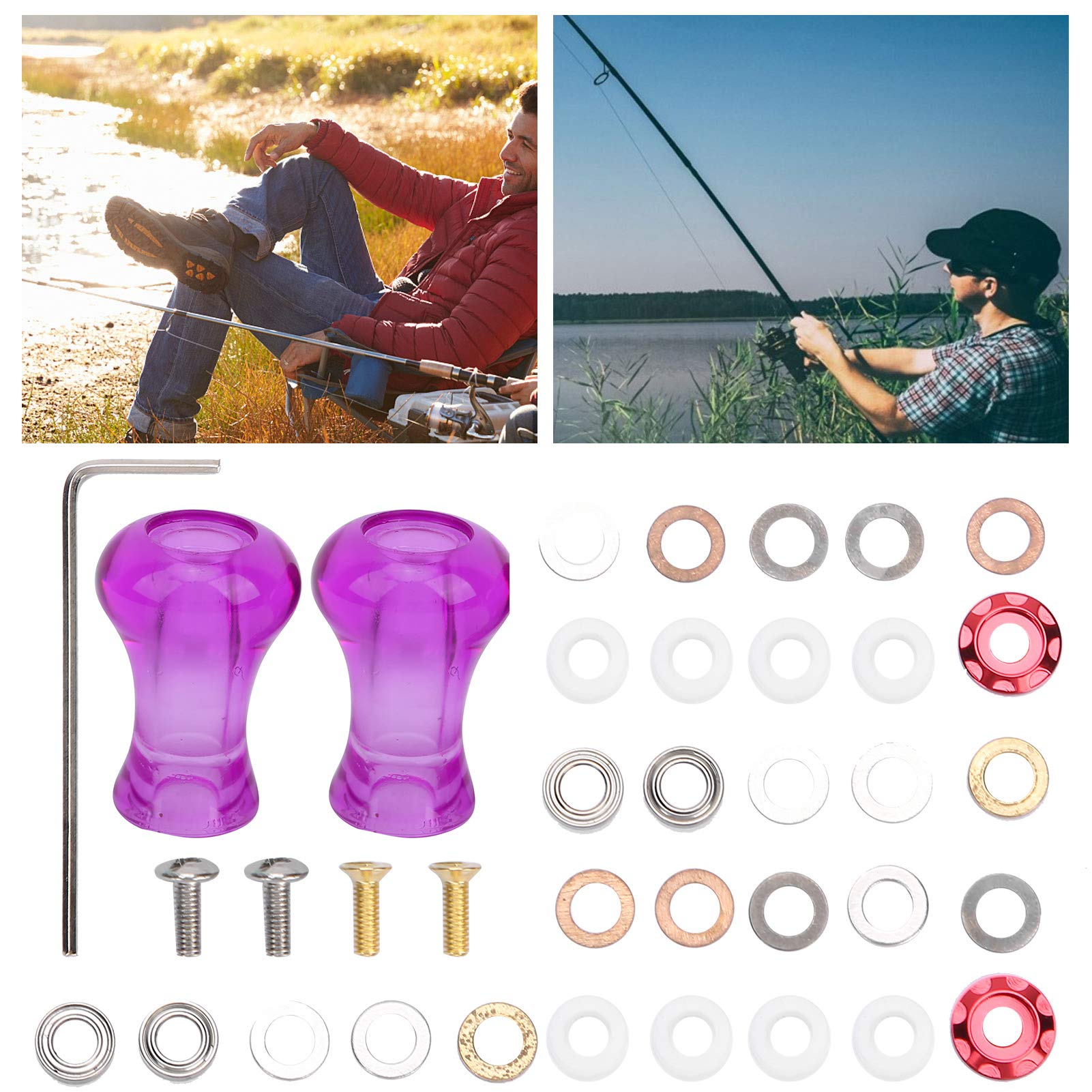 1 par de pomos de manivela de repuesto para carretes de pesca con señuelos de 27,5 mm para carretes de spinning de perfil bajo.