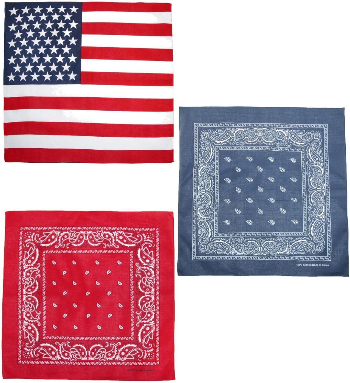 CTM American Flag and Paisley Bandana Kit (Pack of 3) - Image 6