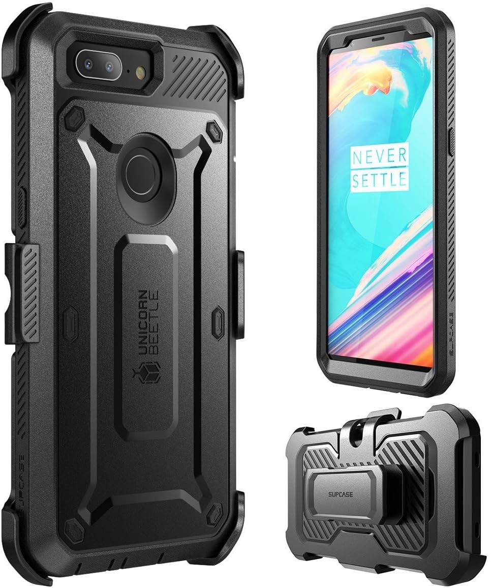 SUPCASE Unicorn Beetle Pro Series Case Designed for OnePlus 5T,with Built-in Screen Protector and Rotating Belt Clip Holster for OnePlus 5T (2017) - Retail Package